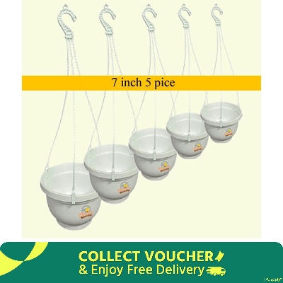 Picture of 7 inchi white flower pot 5Pcs