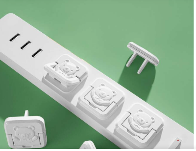 Picture of 5 Pcs Outlet Covers Baby Proofing Socket Protectors Child Safety Plug Caps Difficult for Toddler to Remove Electric Shock Guard for 2-Prong White