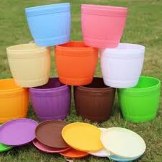 Picture of Colorful Flower Pots 3 Inchi(7.5cm) 10 pcs with nice tray