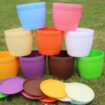 Picture of Colorful Flower Pots 3 Inchi(7.5cm) 10 pcs with nice tray