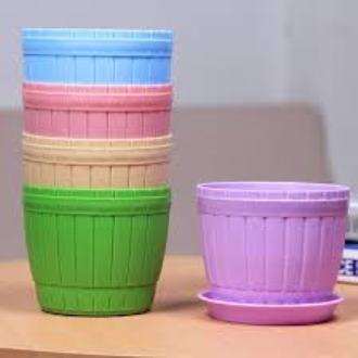 Picture of Colorful Flower Pots 3 Inchi(7.5cm) 10 pcs with nice tray