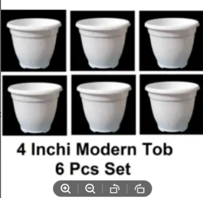 Picture of Flower Pot-4 inchi modern tob White 6 pcs