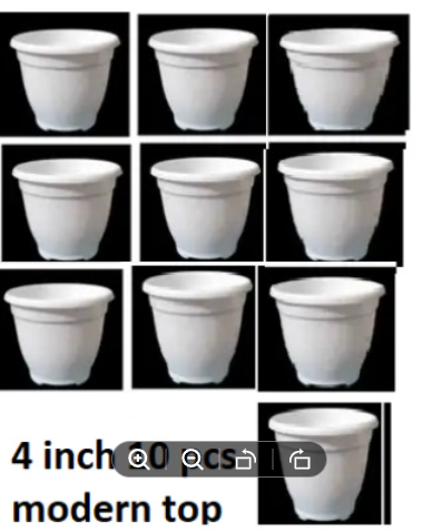Picture of Flower Pot-4 inchi modern tob White 6 pcs