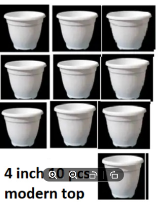 Picture of Flower Pot-4 inchi modern tob White 6 pcs