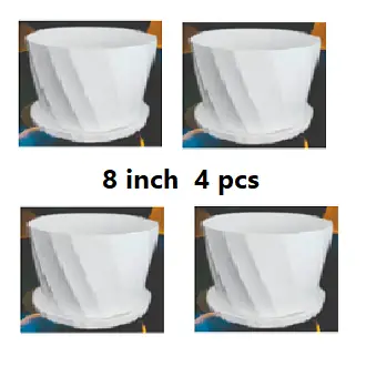 Picture of Bp Camellia 8 Inchi planter white with tray 4 pcs