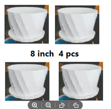 Picture of Bp Camellia 8 Inchi planter white with tray 4 pcs