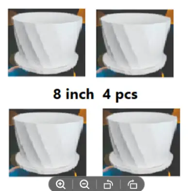 Picture of Bp Camellia 8 Inchi planter white with tray 4 pcs