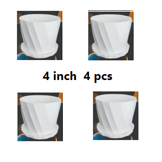 Picture of Camelia White Planter 4 Inchi 4 Pcs with Tray