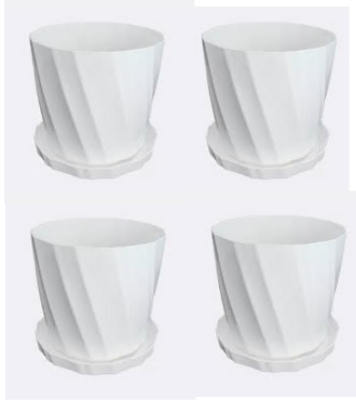 Picture of Camelia White Planter 5 Inchi 5 Pcs with Tray