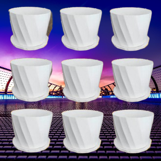 Picture of Camelia White Planter 5 Inchi 10 Pcs with Tray