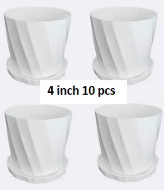 Picture of Bp Camelia Planters White 4 Inchi  of (10 pcs With Tray)