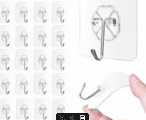 Picture of Strong Hook 20 pcs Waterproof Transparent Wall Sticker Hanger Glue Hook Storage Rack Free Punching Bathroom Kitchen Tool