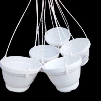 Picture of 6 inch white  hanging pot  5 pcs
