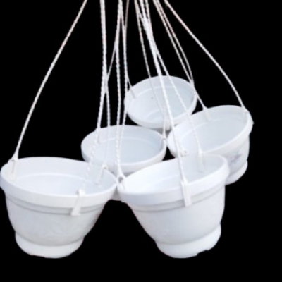 Picture of 6 inch white  hanging pot  5 pcs