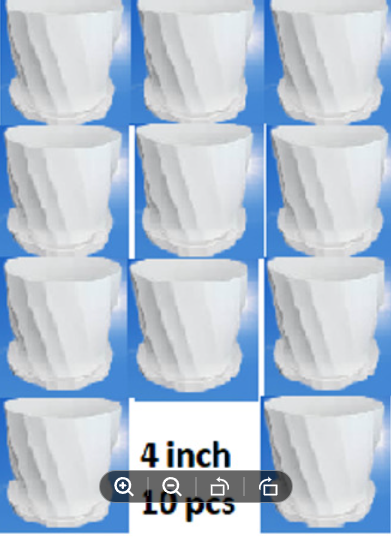 Picture of Bp Camelia Planters White 4 Inchi set of 10 pcs With Tray