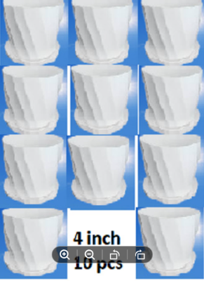 Picture of Bp Camelia Planters White 4 Inchi set of 10 pcs With Tray