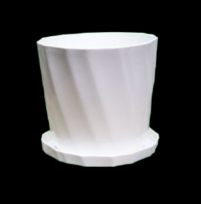 Picture of Bp Camelia Planters White 4 Inchi set of 10 pcs With Tray