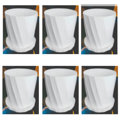 Picture of Camelia White Planter 6 Inchi 6 Pcs with Tray