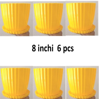 Picture of 8 Inchi Yellow Flower Planter with tray 6 Pcs