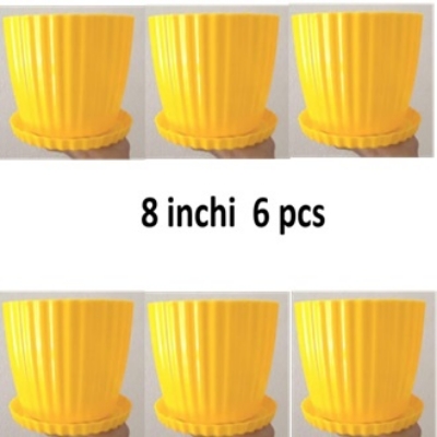 Picture of 8 Inchi Yellow Flower Planter with tray 6 Pcs