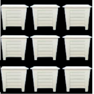 Picture of BP plastic 12.5 cm square planter white coler  10 pcs