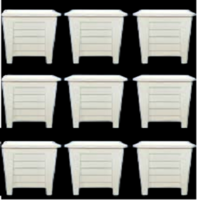 Picture of BP plastic 12.5 cm square planter white coler  10 pcs
