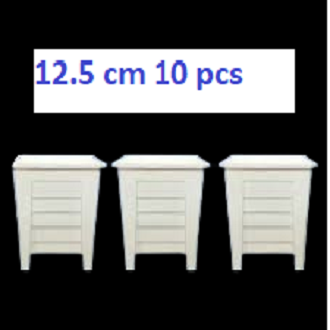 Picture of BP plastic 12.5 cm square planter white coler  10 pcs