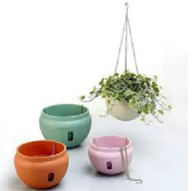 Picture of Hanging Planter Self Watering Basket with Hooks, Hanging Flower Pot with Detachable Base