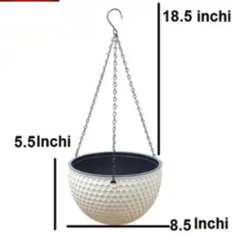 Picture of Honeycomb rattan hanging plastic flower pot European style Chlorophytum pot wall-hung basin indoor hanging basket 1pcs