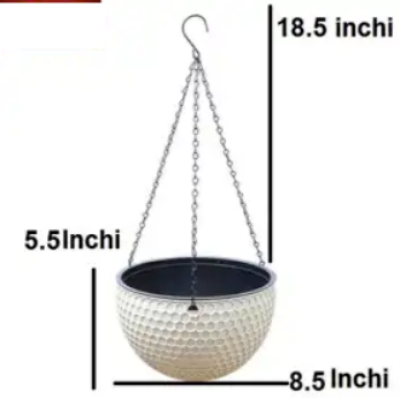 Picture of Honeycomb rattan hanging plastic flower pot European style Chlorophytum pot wall-hung basin indoor hanging basket 1pcs
