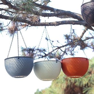 Picture of Honeycomb rattan hanging plastic flower pot European style Chlorophytum pot wall-hung basin indoor hanging basket 1pcs