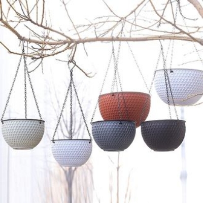 Picture of Honeycomb rattan hanging plastic flower pot European style Chlorophytum pot wall-hung basin indoor hanging basket 1pcs