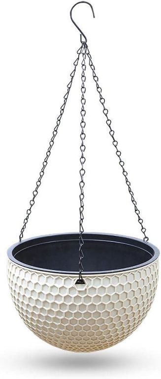 Picture of Honeycomb rattan hanging plastic flower pot European style Chlorophytum pot wall-hung basin indoor hanging basket 1pcs