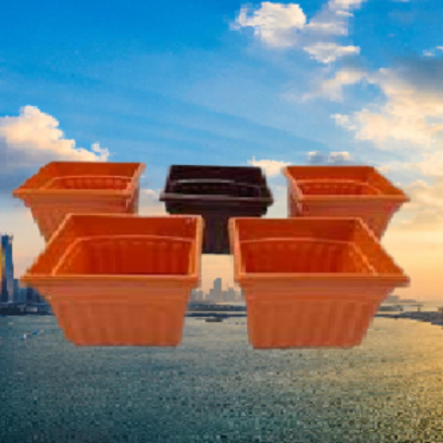 Picture of (5.5 inch 4 pcs) bp plastic khandani square planter  tub
