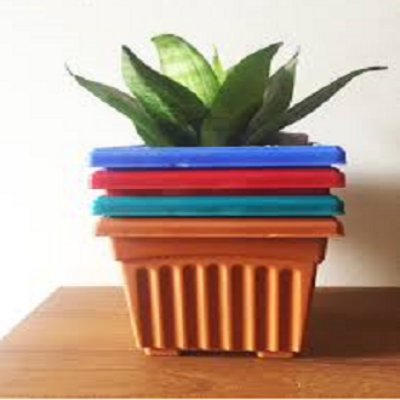 Picture of (4.5 inch - 12 pcs)  khandani square planter plastic tub