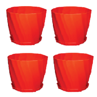 Picture of 5 inch - BP  plastic cameliya planter  4 pcs with tray