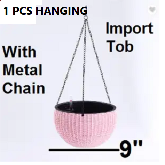 Picture of Honeycomb rattan hanging plastic flower pot European style Chlorophytum pot wall-hung basin indoor hanging basket(21cm)1pcs