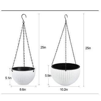 Picture of Honeycomb rattan hanging plastic flower pot European style Chlorophytum pot wall-hung basin indoor hanging basket(21cm)1pcs