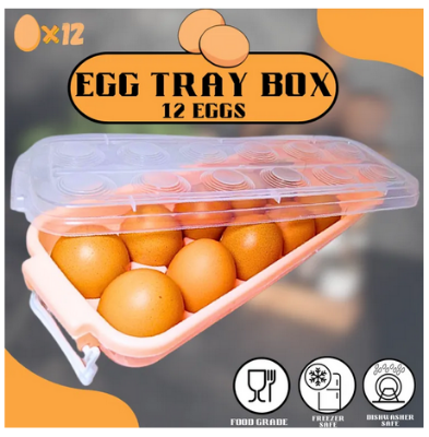 Picture of Food Grade Plastic Egg Tray Box Egg Container Egg Storage Box 12 slots