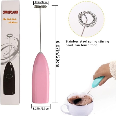 Picture of Coffee Milk Frother,Milk Foam Maker Stirrer Egg Beater Electric Mini Handle Cooking Tools New Practical Kitchen Tool Drinks Foamer Whisk Mixer for Hot