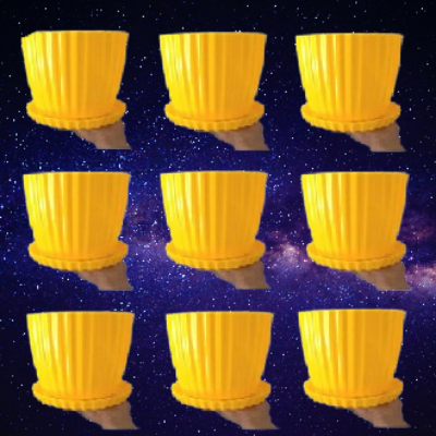 Picture of 8 Inchi Yellow Flower Planter with tray 10 Pcs