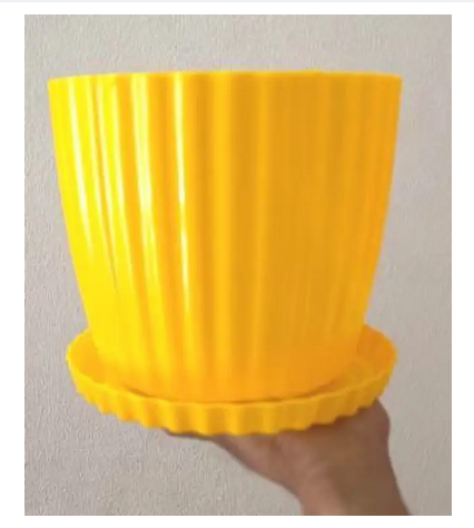 Picture of 8 Inchi Yellow Flower Planter with tray 10 Pcs