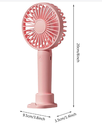 Picture of Fan Portable Mini Handheld  Small Pocket Fan Battery Operated Fan USB Rechargeable Fan with Phone Holder Personal Desk Fan for Office Bedroom Makeup Outdoor (Style-3)