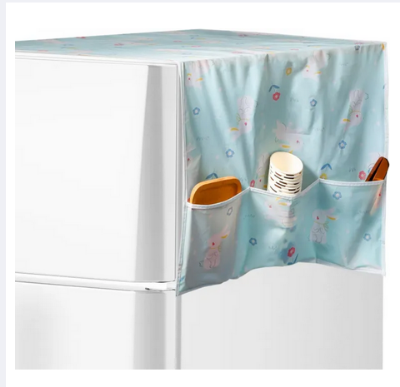 Picture of 1PCS Dust Cover Refrigerator Cover with Pocket Double Sided Storage Hanging Bags Kitchen Fridge Cover