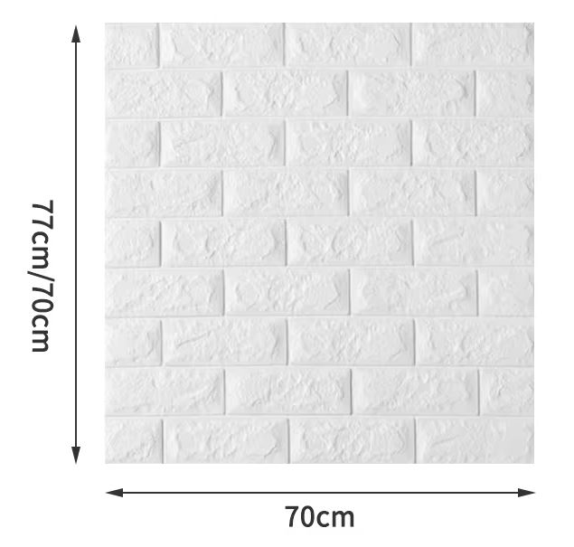 Picture of 3D White Brick Wallpaper for Wall PE Foam Wall Stickers Self Adhesive DIY Wall Decor (70 x 77cm,