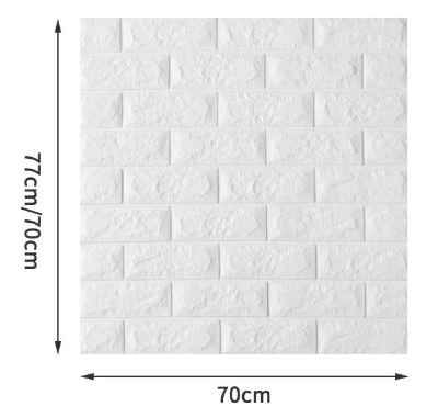 Picture of 3D White Brick Wallpaper for Wall PE Foam Wall Stickers Self Adhesive DIY Wall Decor (70 x 77cm,