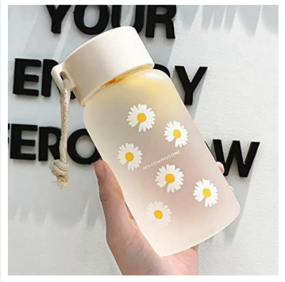 Picture of Water Bottle(500 ml), Cute Daisy, Large Capacity, Translucent, Water Bottle, Cup, Mug, Cup, Stylish, Wide Mouth,...