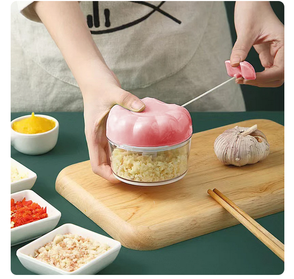 Picture of Garlic Chopper,Hand Pull String Garlic Chopper for Kitchen,Small Food Processor with Stainless Steel Blades,Used for Onions Garlic Peppers Carrots Fruits Tomato Meat.