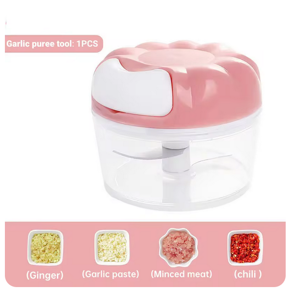 Picture of Garlic Chopper,Hand Pull String Garlic Chopper for Kitchen,Small Food Processor with Stainless Steel Blades,Used for Onions Garlic Peppers Carrots Fruits Tomato Meat.