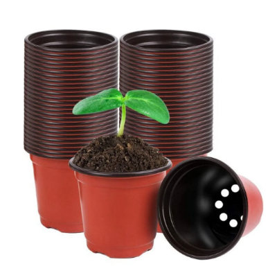 Picture of Nursery Pots 20-Pack 6 Inch Plastic  Plant Pot with Drainage,Seedling Flower Plant Container and Seed Starting Pots for Succulents, Seedlings